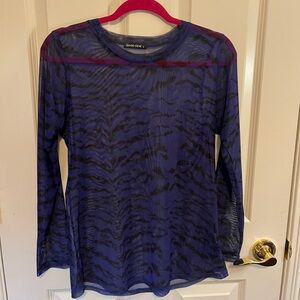 David Cline Women's Zebra Print Long Sleeve Top